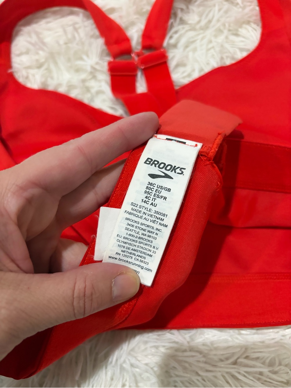 Brooks Red Racerback Sports Bra - Picture 6 of 7